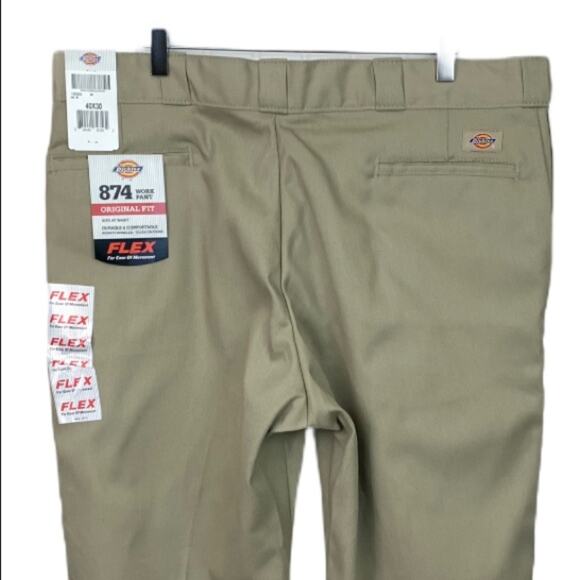 Dickies Men's NEW Tan Khaki Original Fit #874 Flex Work Pant Size 40x30 - Picture 6 of 12